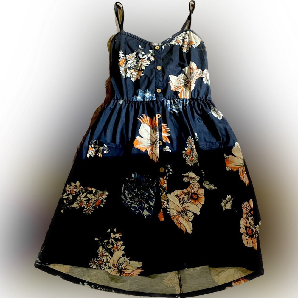Navy, pink, and white summer dress. XL